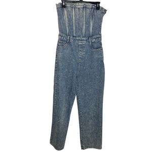Sofie the Label Acid Wash Blue Denim Sleeveless Women’s Jumpsuit Sz M